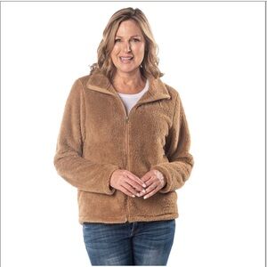 Moda Women's Cozy Tan Teddy Jacket